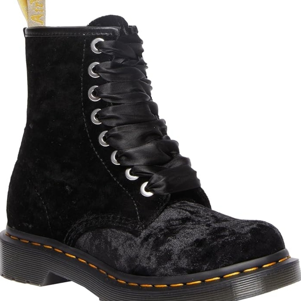 Dr. Martens Black Velvet Women's Boots